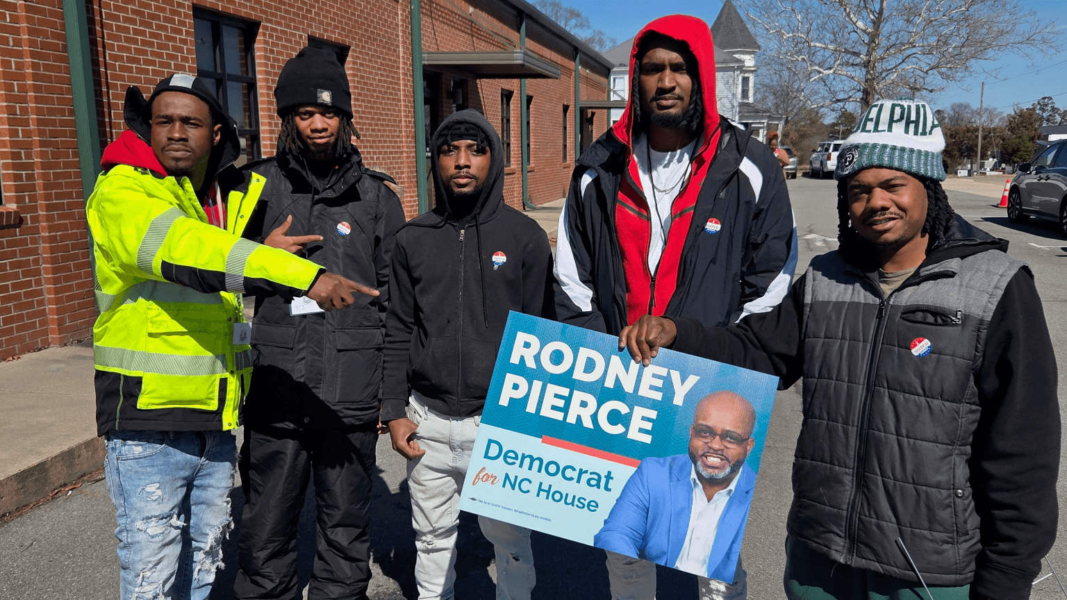 Photo: MVP partners canvassing for Democratic incumbent, Rodney Pierce, in House District 27.